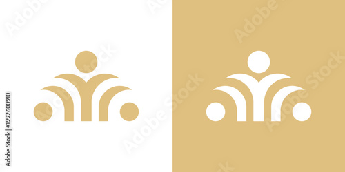 Dual meaning logo combining people, family, unity, and partnership elements, symbolizing togetherness, trust, collaboration, strong relationships, and shared growth within a supportive