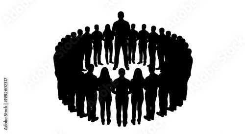 Diverse group of people standing together.