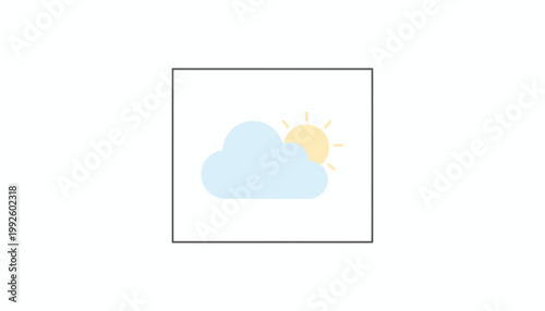 Partly Cloudy Sky with Sun Icon