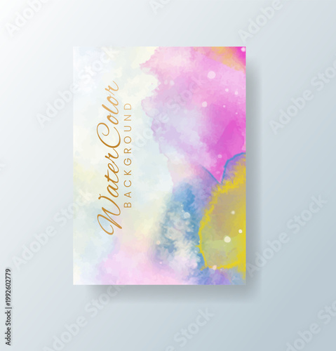 cards with bright colorful vector watercolor background. Design for your date, postcard, banner.