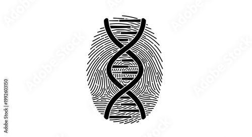 DNA double helix in fingerprint.