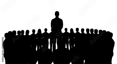 A group of people in silhouette.