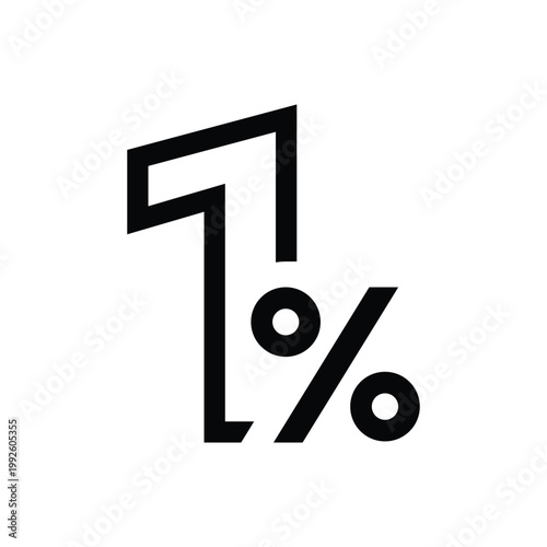 1 percent discount number in linear outline style
