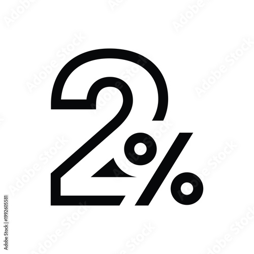 2 percent discount number in linear outline style