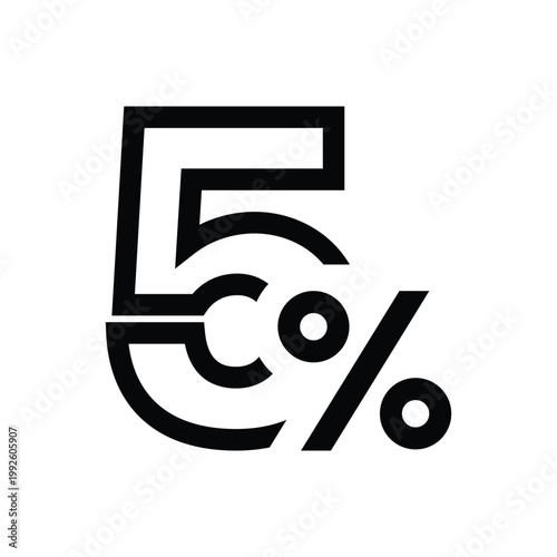 5 percent discount number in linear outline style