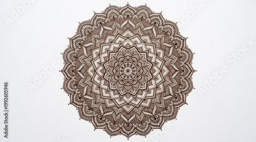 Intricate Mandala Design with Detailed Patterns and Shapes