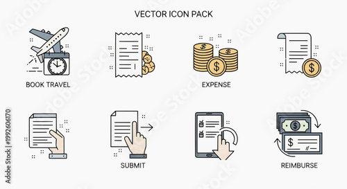 Businessman submitting expense report with travel documents on phone