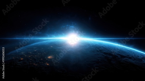 Earth and sun cosmic vista of a luminous planet and radiant star