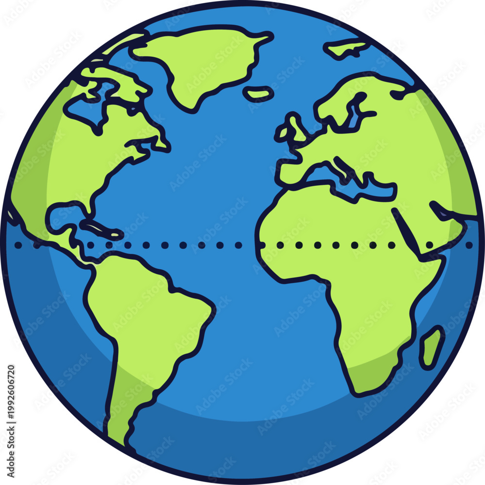 Obraz premium Globe Earth World Map Illustration.