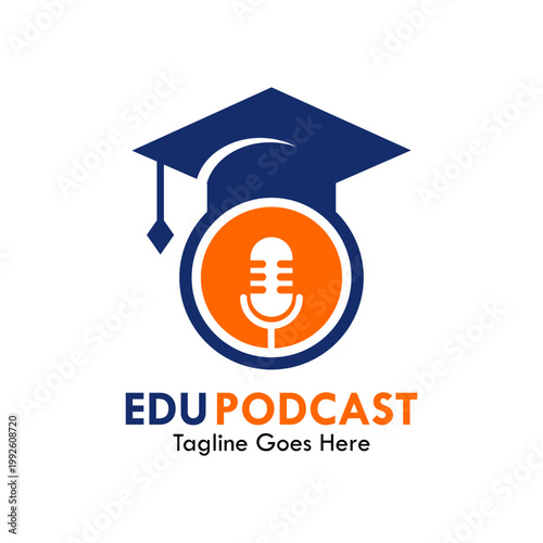 Creative logo featuring two speech bubbles integrated with a central microphone, symbolizing conversation, social podcasts, interviews, and community discussions.