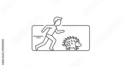 Person Running Away From Hedgehog