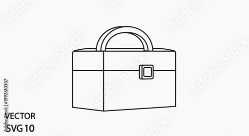 A sleek briefcase illustration showcases a closed bag with handle and clasp.