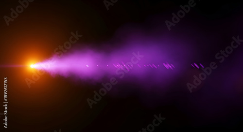 Vibrant purple light beam shining bright.