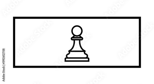 Minimalist Chess Pawn Icon on White Background