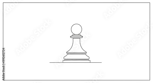 Minimalist Chess Pawn Line Art - Strategy and Game Icon
