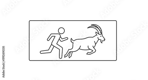 Man Chasing a Goat Icon