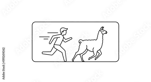 Man Chasing Llama Icon