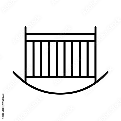 Children's room rocking crib icon outline style.