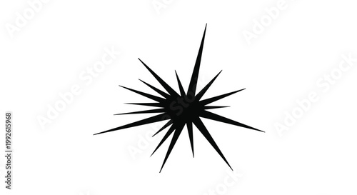 Starburst shape radiates outward from a central point to create a dramatic and sharp visual impact.