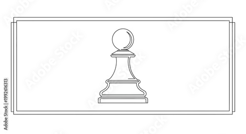Chess Pawn Silhouette Icon, Minimalist Design, Strategy Concept