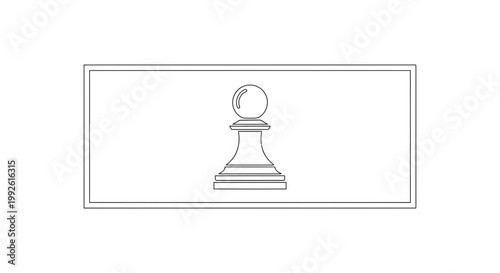 Chess Pawn Silhouette Icon, Minimalist Game Piece Outline, Strategic Board Game Element