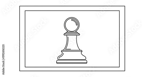 Chess Pawn Silhouette Icon, Minimalist Vector Art