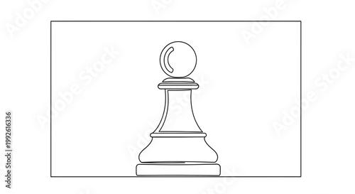 Chess Pawn Silhouette, Minimalist Line Art, Strategy Game Piece