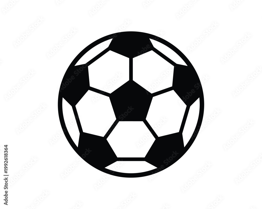 Fototapeta premium A detailed black and white graphic illustration of a soccer ball with polygon panels.