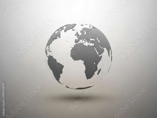 3D Earth globe with subtle shadow effect
