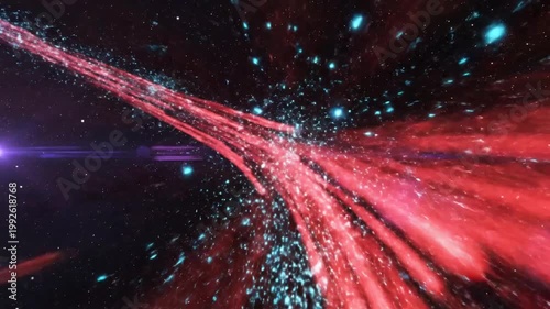 Abstract Blue Energy Beam Collision in Deep Space