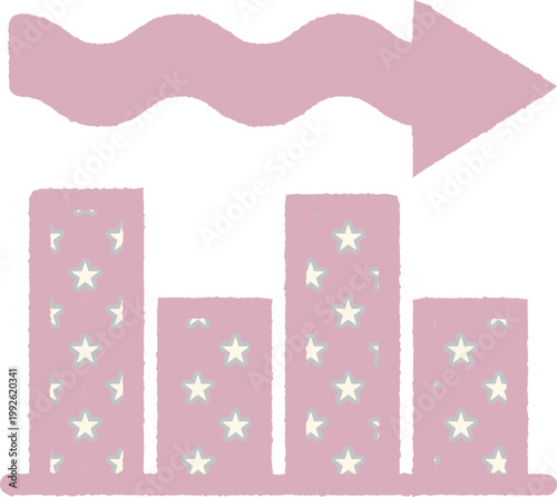 Bar Graph -2- Parallel -2- Star, isolated on white background