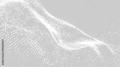 White particles flowing down on gray background  abstract motion graphics element