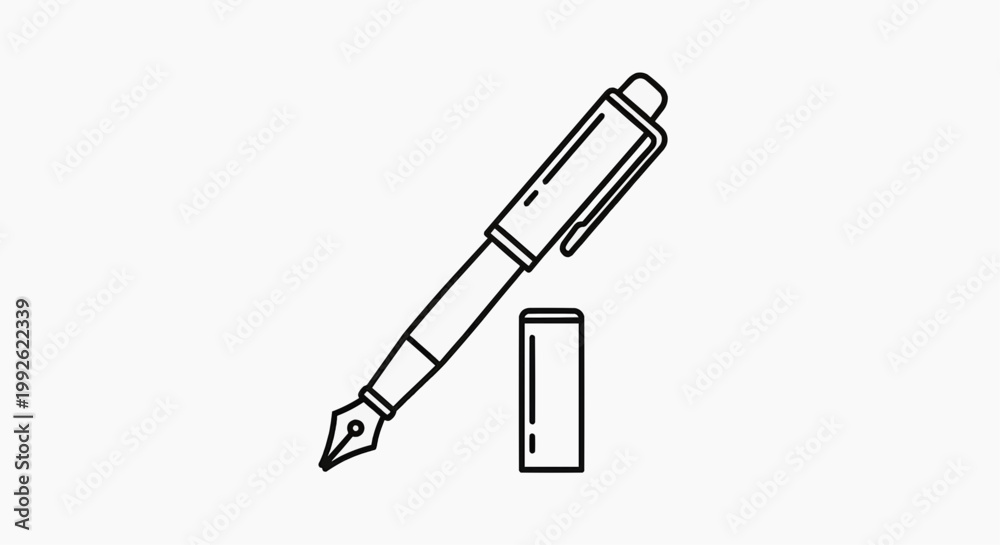 Fototapeta premium An illustration of a pen and cap on a desk in a office setting