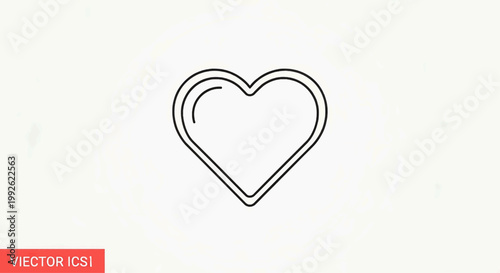 Simple outline illustration of a heart shape, a symbol of love and affection, with a clean and modern design