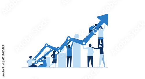 Dynamic teamwork propels business growth and fosters strategic progress, illustrating the collective effort required for achieving significant success and development