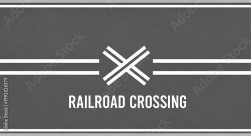 Railroad Crossing Sign with Double Lines.