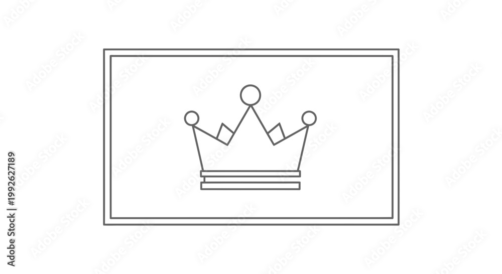 Fototapeta premium Minimalist Crown Icon on White Background - Royal Symbol of Power and Authority