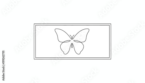 Minimalist Butterfly Line Art Icon