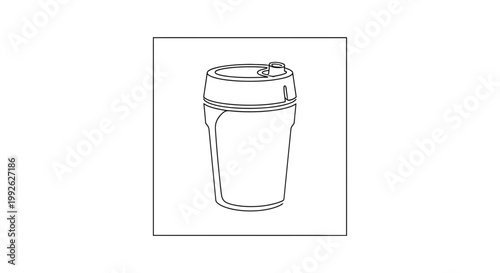 Minimalist Coffee Cup Line Art Icon - Single Line Drawing
