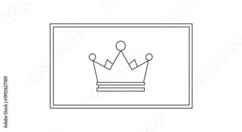Minimalist Crown Icon on White Background - Royal Symbol of Power and Authority