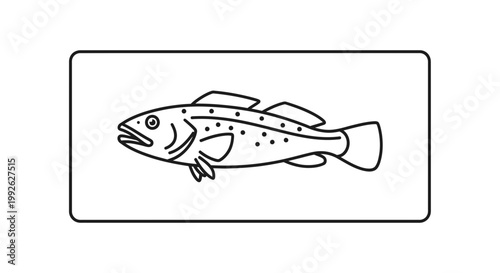 Line Art Illustration of a Speckled Trout Fish