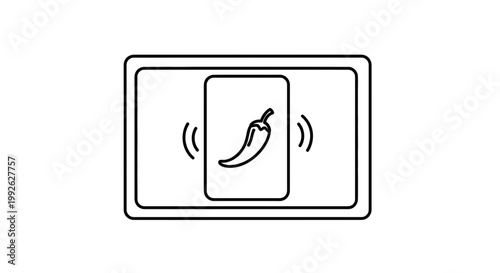 Digital Menu Board with Chili Pepper Icon and Wi-Fi Signal