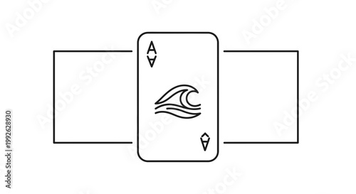 Ace of Waves Playing Card with Abstract Wave Design