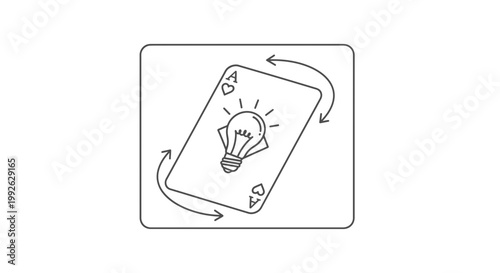 Ace of Hearts Card with Light Bulb Idea Symbol, Innovation Concept