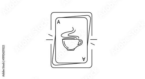 Ace of Spades Coffee Card - Minimalist Line Art Icon