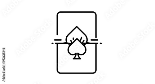 Ace of Spades Playing Card Icon, Gambling, Casino, Game, Luck, Vector Art