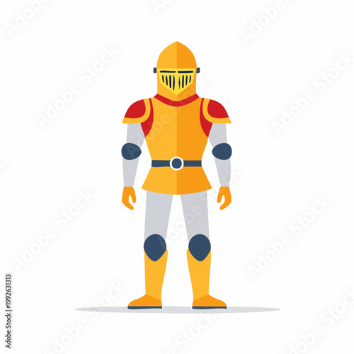 Flat illustration of a knight in armor