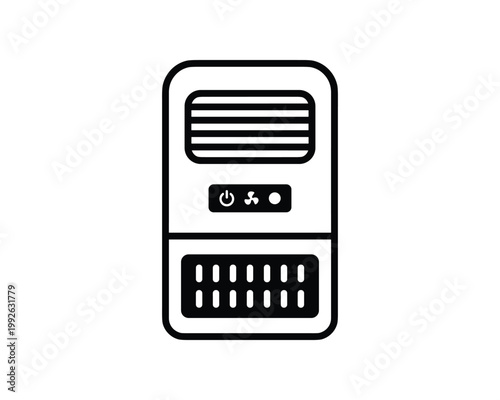 Black outline icon of an air purifier machine with control panel and vents.