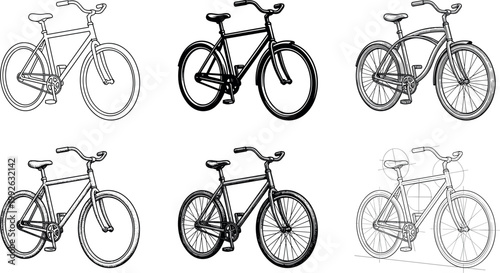 Bicycles sketch designs creative studio illustration art indoor space artistic viewpoint