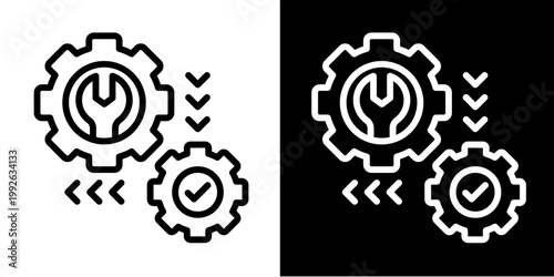 Settings Gear Icon Set White Style Collection